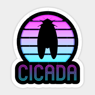 Retro Vintage Vaporwave Cicada Minimalist Sticker